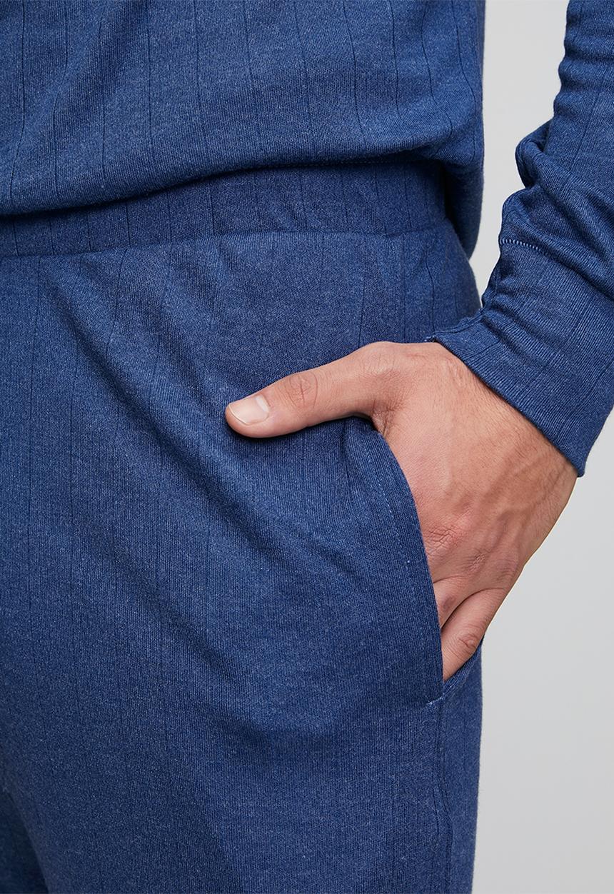 Jockey - 1Pk Cozy Warm Winter Needle Out Modal Poly Long Pants - Navy Peony
