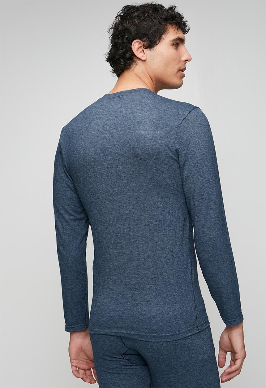 Jockey - Thermalux - Long Sleeve Undershirt - Indigo Melange