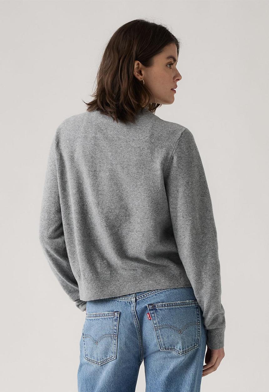 Levi’s® - Super Soft Crewneck Cardi - Dark Heather Gray Bros Bcvc38 Cotton Blend