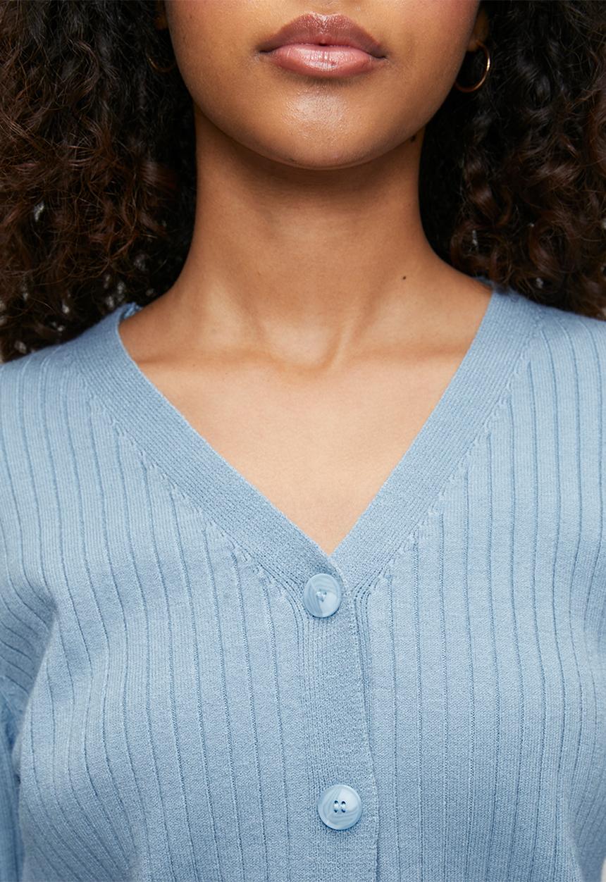 Stella Morgan - Lettuce Trim Cardigan - Pale Blue