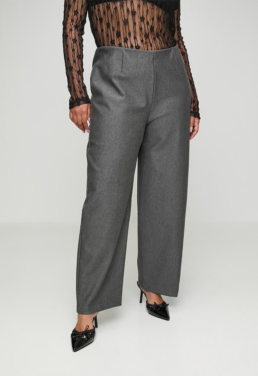 Me&B - Plus Barrel Ponti Pants - Charcoal