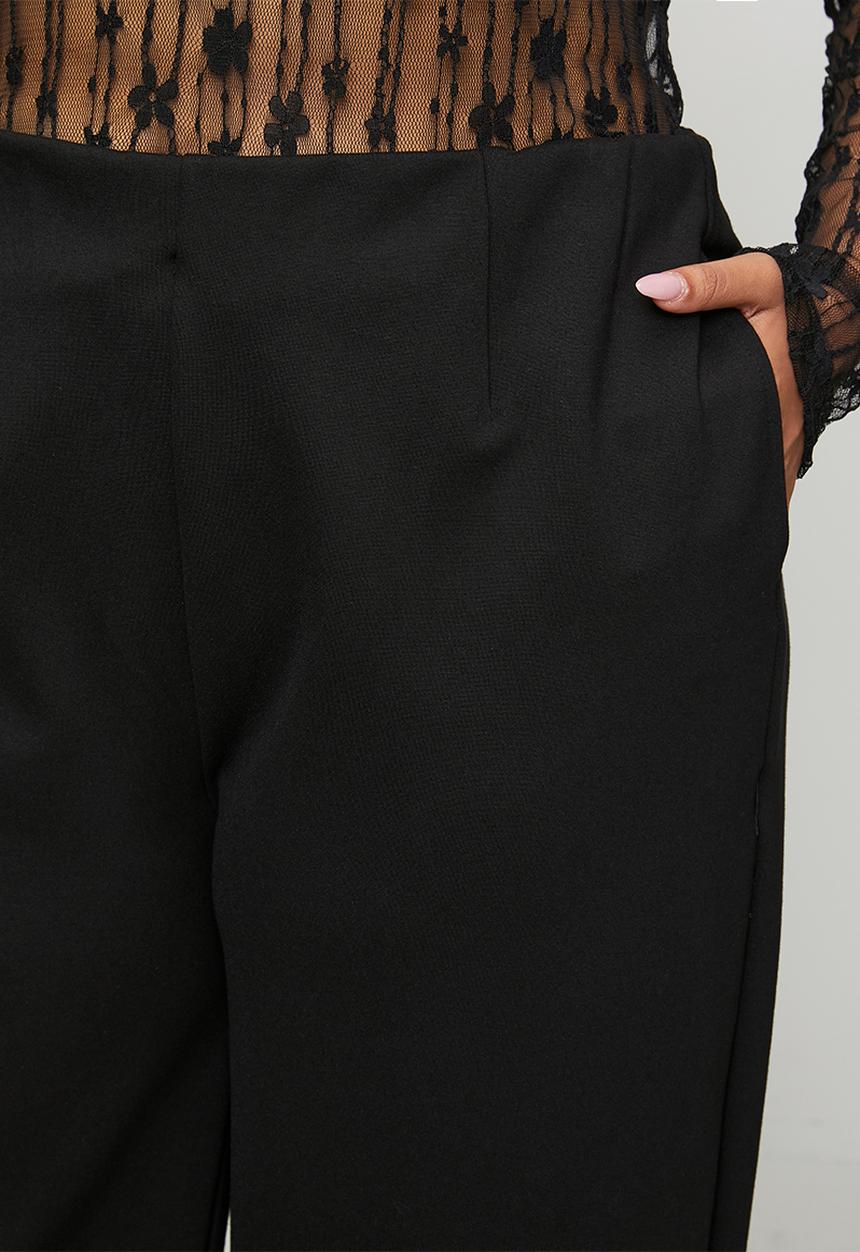 Me&B - Plus Barrel Ponti Pants - Black