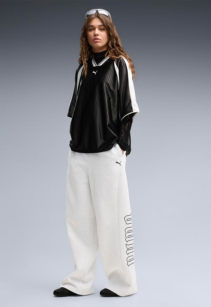 PUMA - Street Glam Slouchy Bedazzled Pants Fl - White Glow Heather