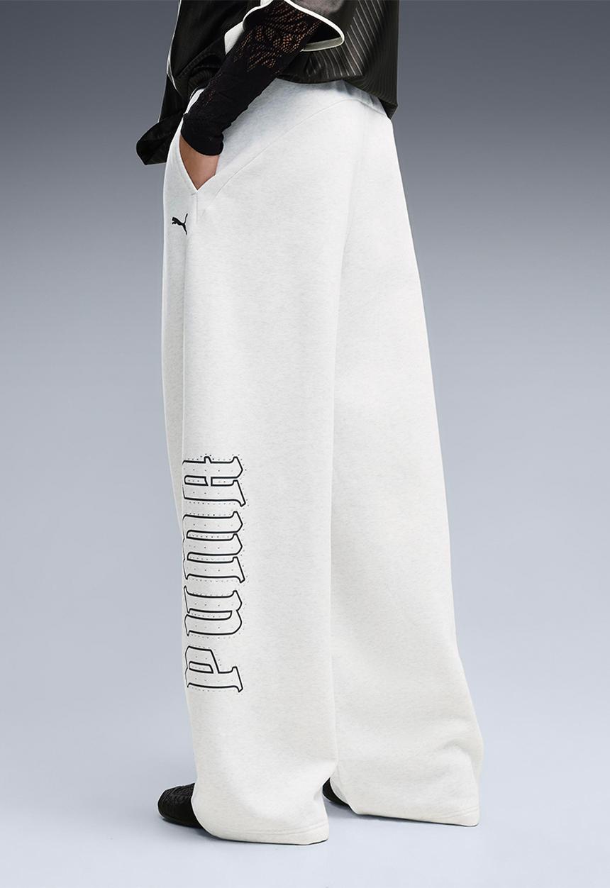 PUMA - Street Glam Slouchy Bedazzled Pants Fl - White Glow Heather