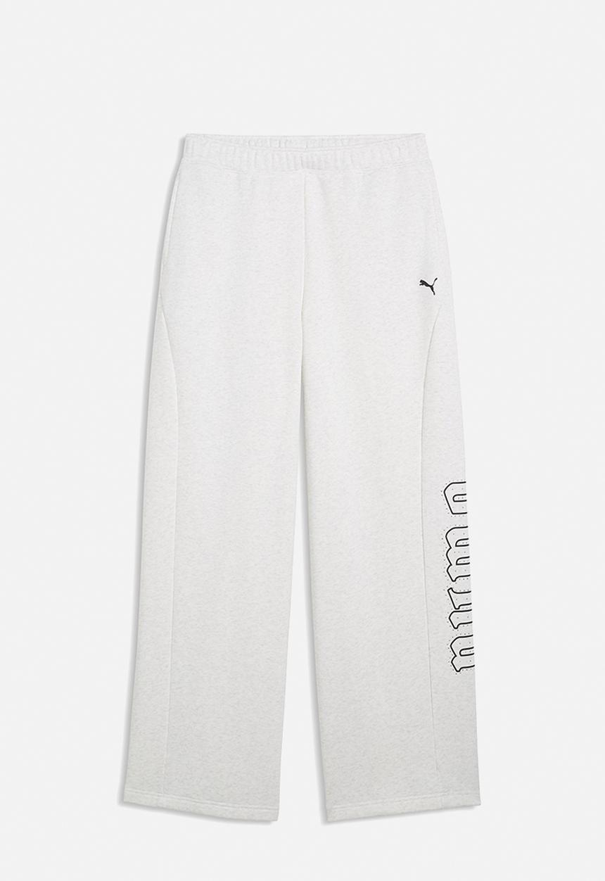 PUMA - Street Glam Slouchy Bedazzled Pants Fl - White Glow Heather