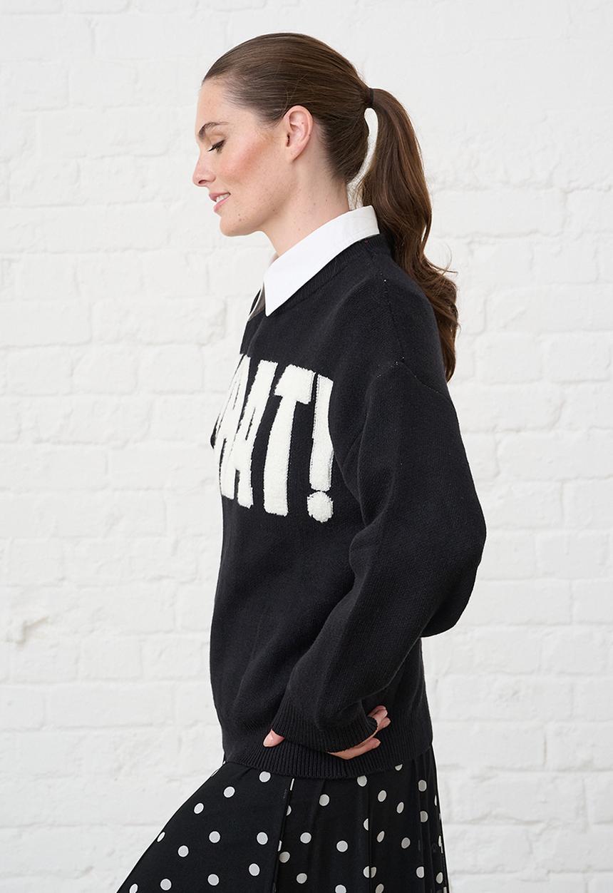 Me&B - Essential Jumper in Textured What - Black