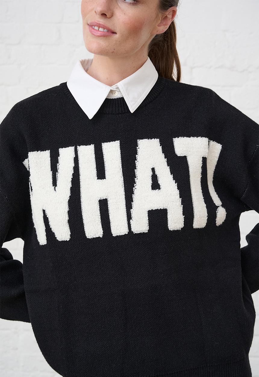 Me&B - Essential Jumper in Textured What - Black