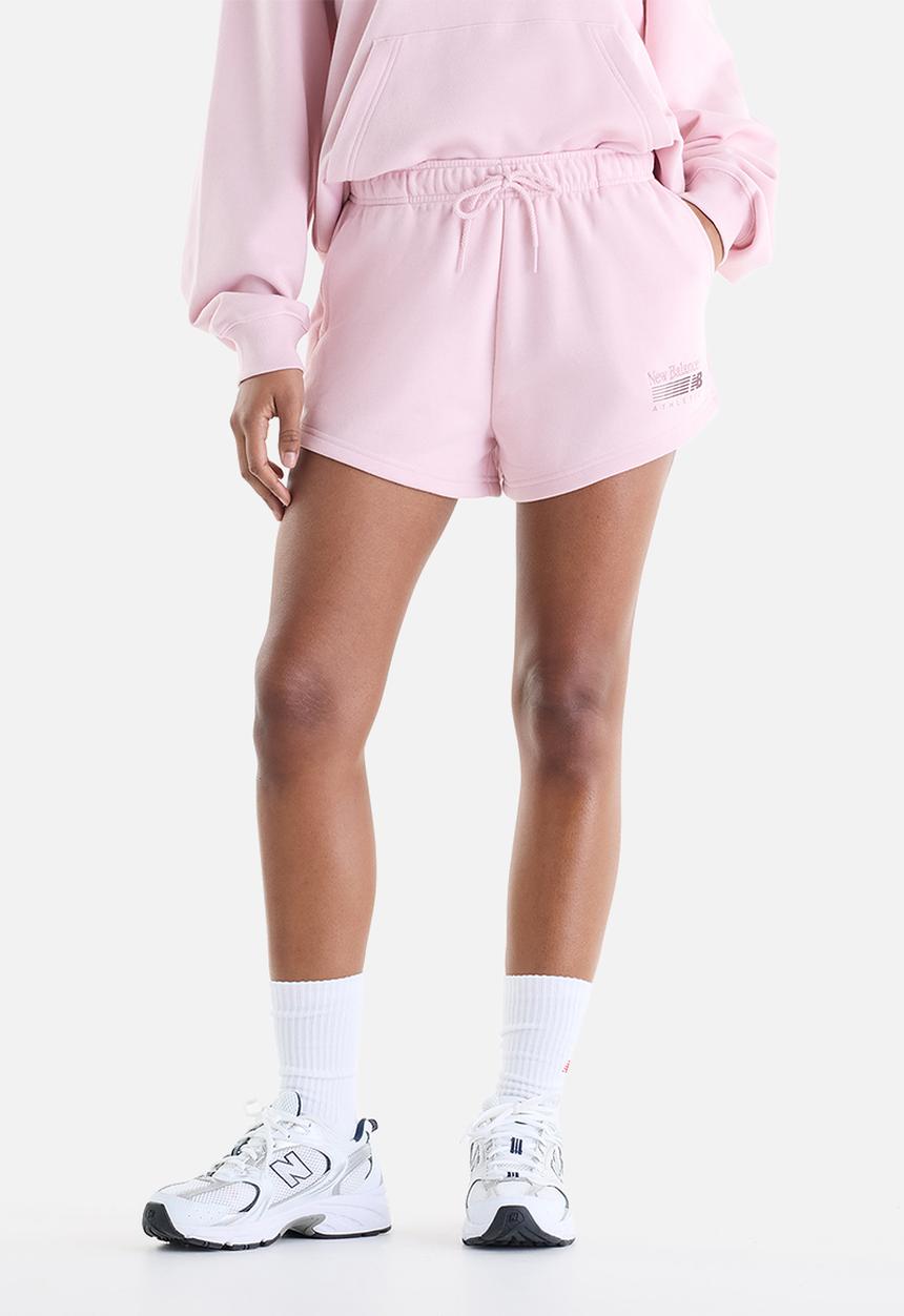 New Balance  - New Balance Trackside French Terry Short - Pink Chalk