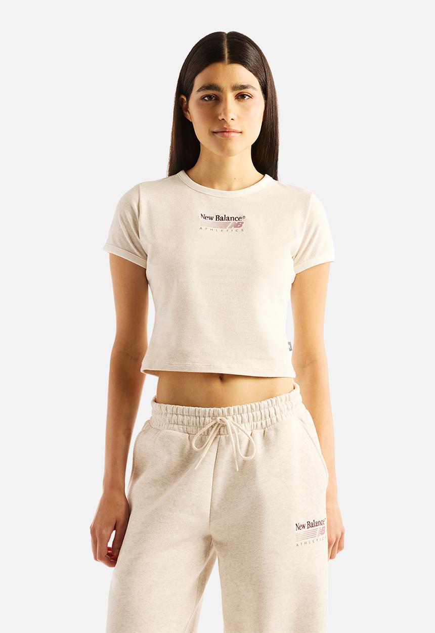 New Balance  - New Balance Trackside Ringer Tee - Linen Heather