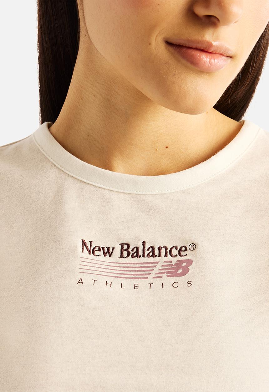 New Balance  - New Balance Trackside Ringer Tee - Linen Heather