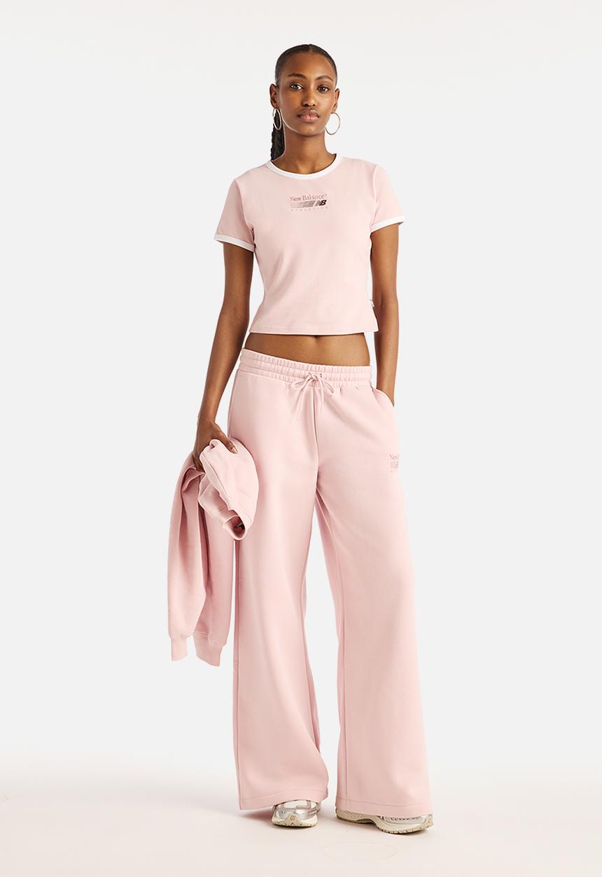 New Balance  - New Balance Trackside Ringer Tee - Pink Chalk