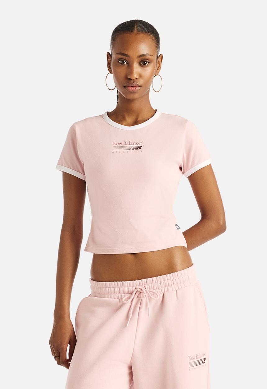 New Balance  - New Balance Trackside Ringer Tee - Pink Chalk