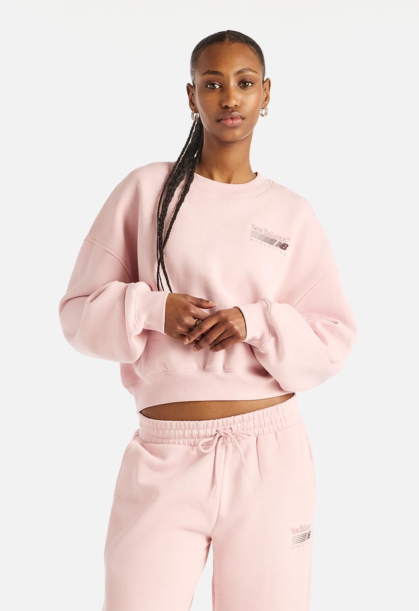 New Balance  - New Balance Trackside Brushed Fleece Crew - Pink Chalk