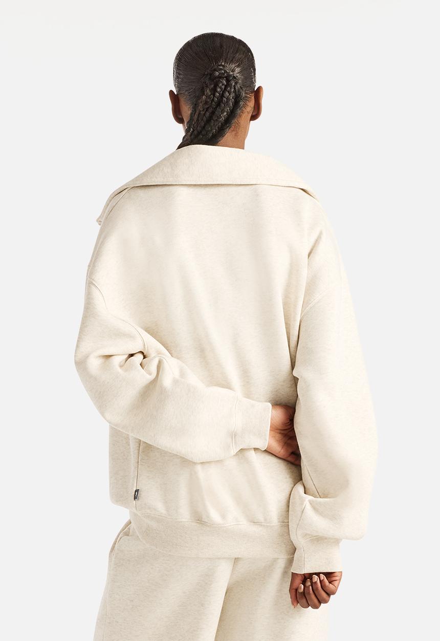 New Balance  - New Balance Trackside Brushed Fleece Half Zip - Linen Heather