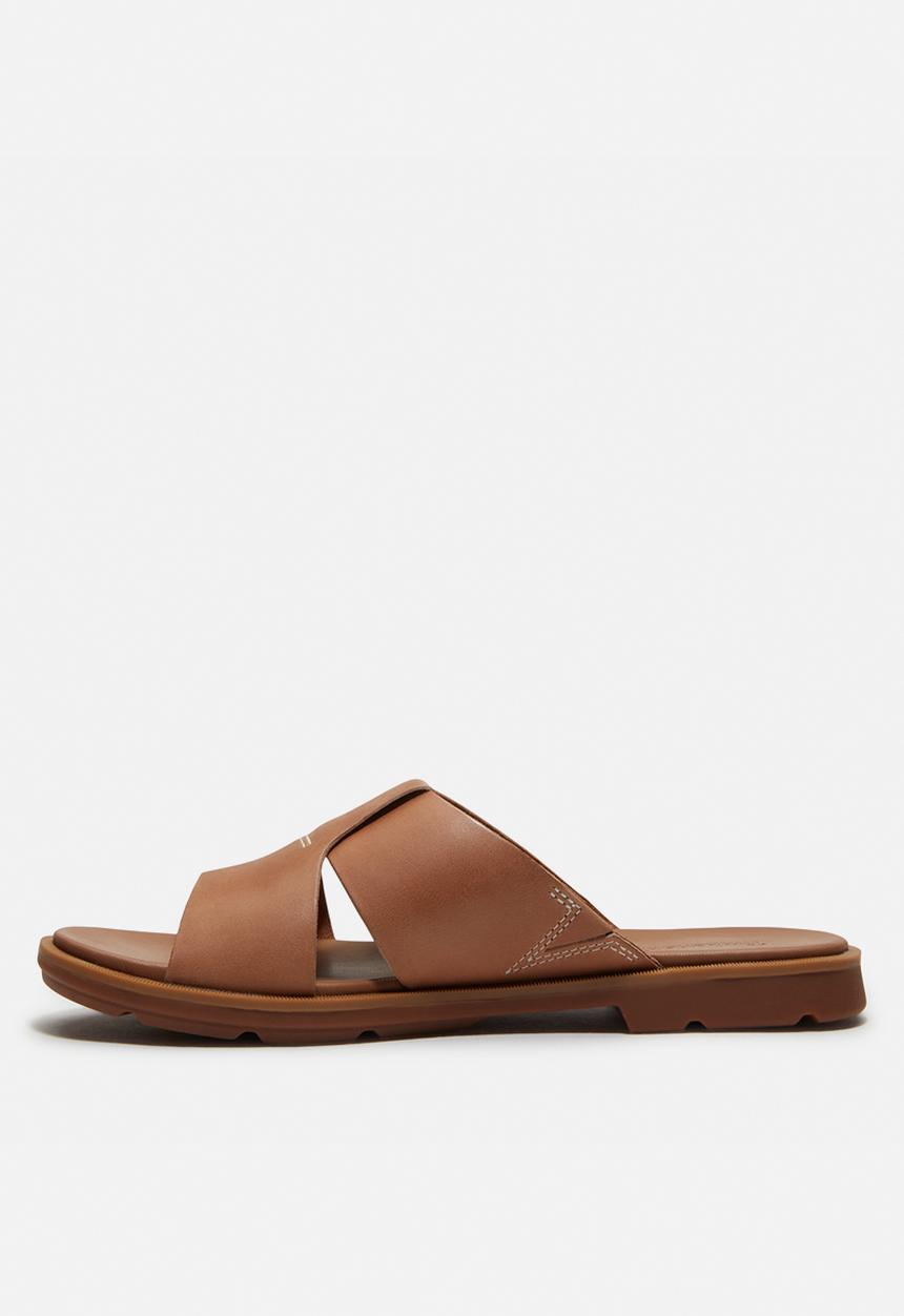 Timberland - calista bay slide sandal -  medium brown full grain