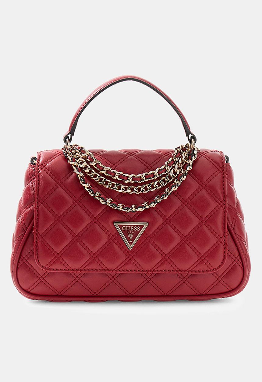 GUESS - Giully Ii Top Handle Flap Bag- Dark Cherry