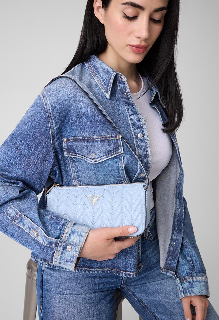 GUESS - Stacey Mini Shoulder Bag- Light Blue