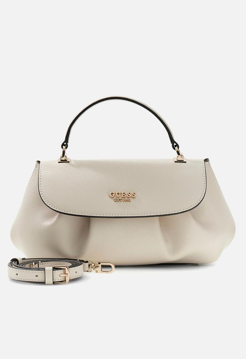 GUESS - Amorette Top Handle Flap Bag- Off White