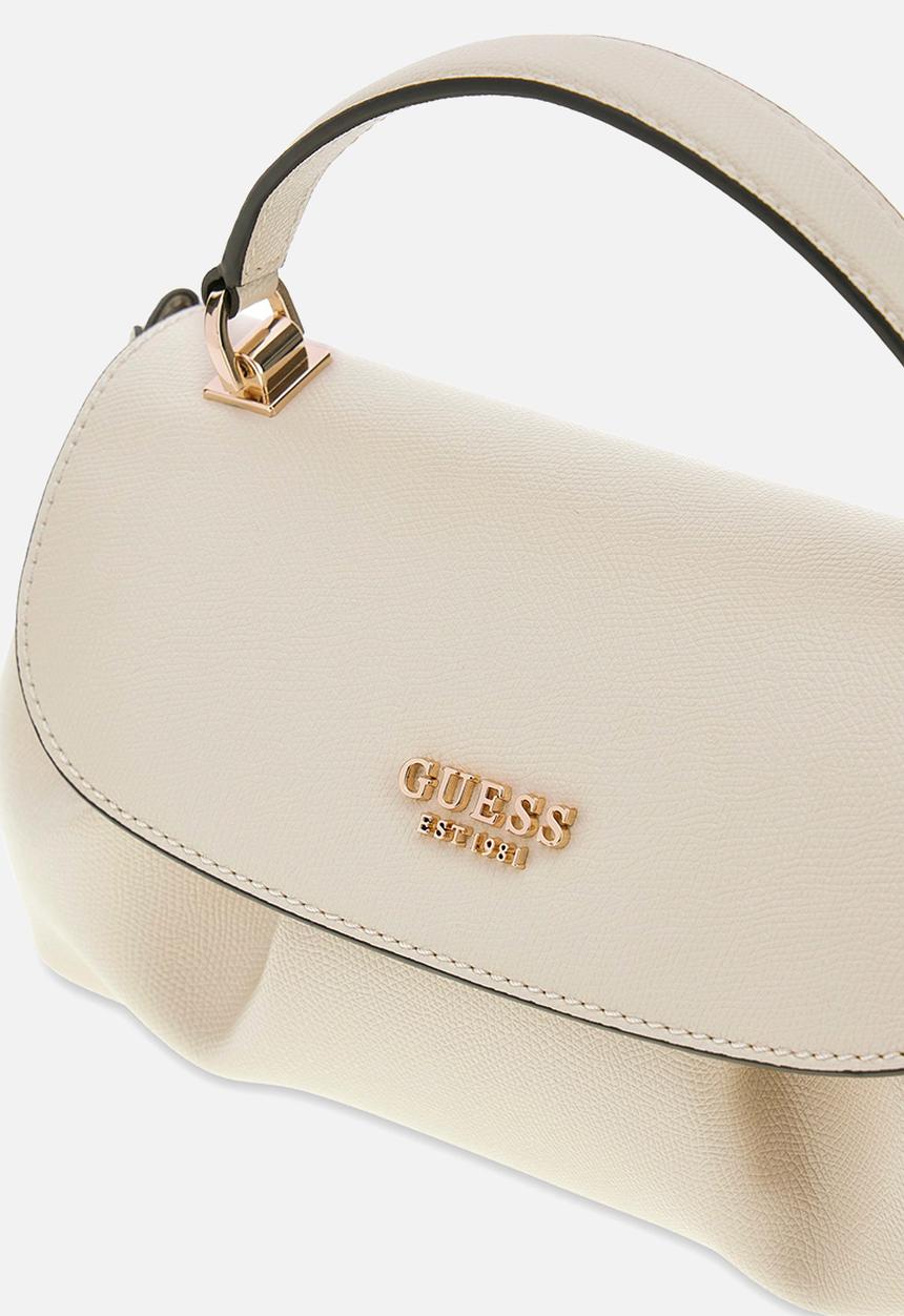 GUESS - Amorette Top Handle Flap Bag- Off White