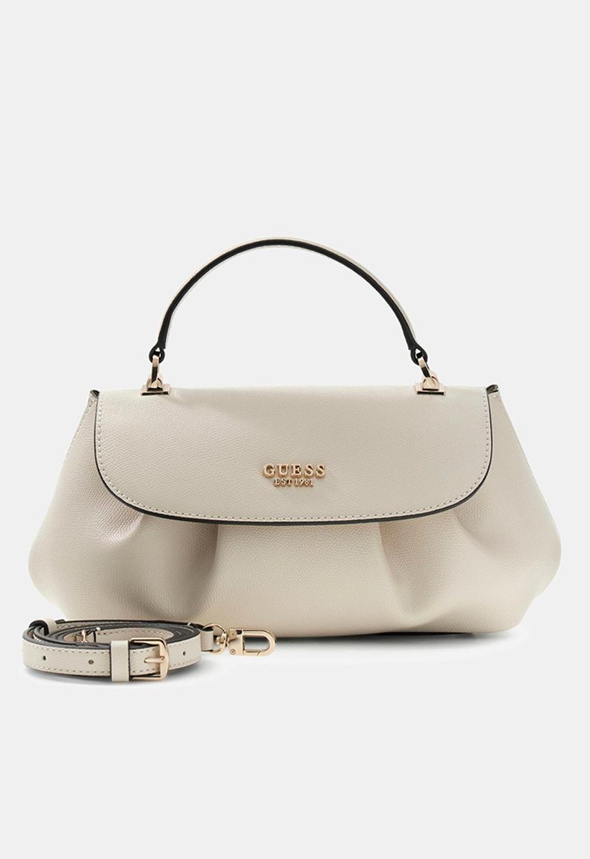 GUESS - Amorette Top Handle Flap Bag- Off White