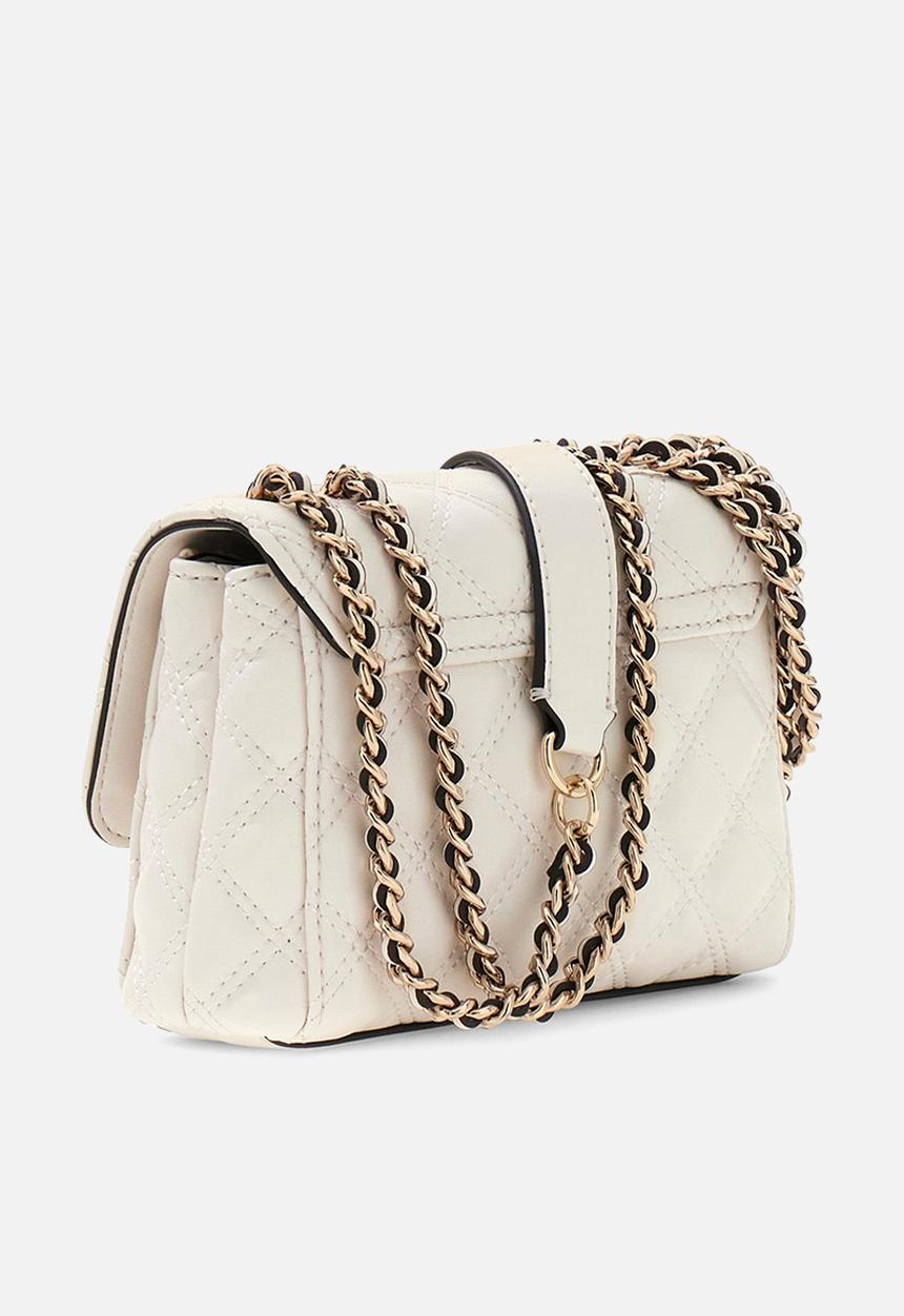 GUESS - Giully Ii Mini 2 Comp Convertible Flap Bag- Off White