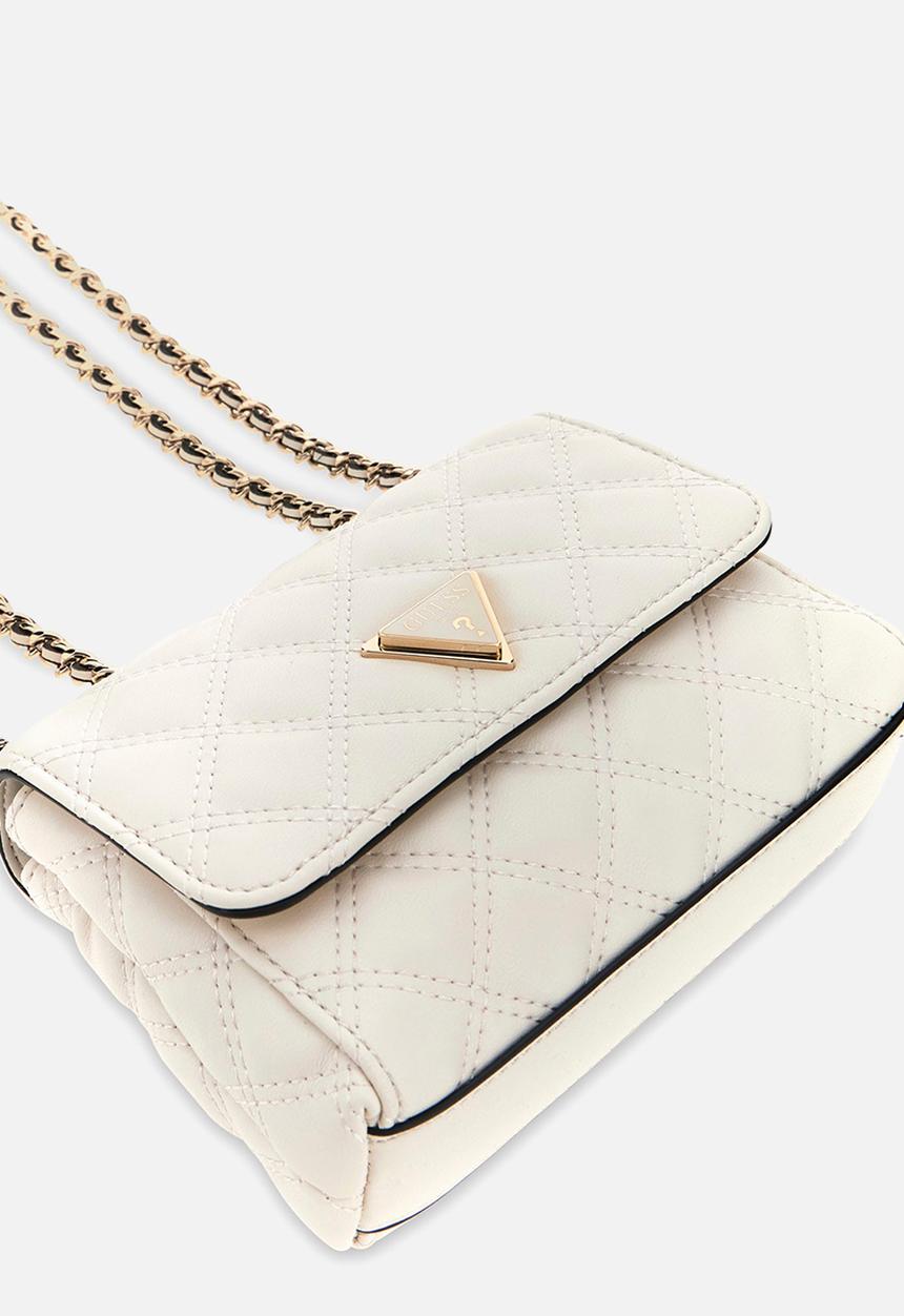 GUESS - Giully Ii Mini 2 Comp Convertible Flap Bag- Off White