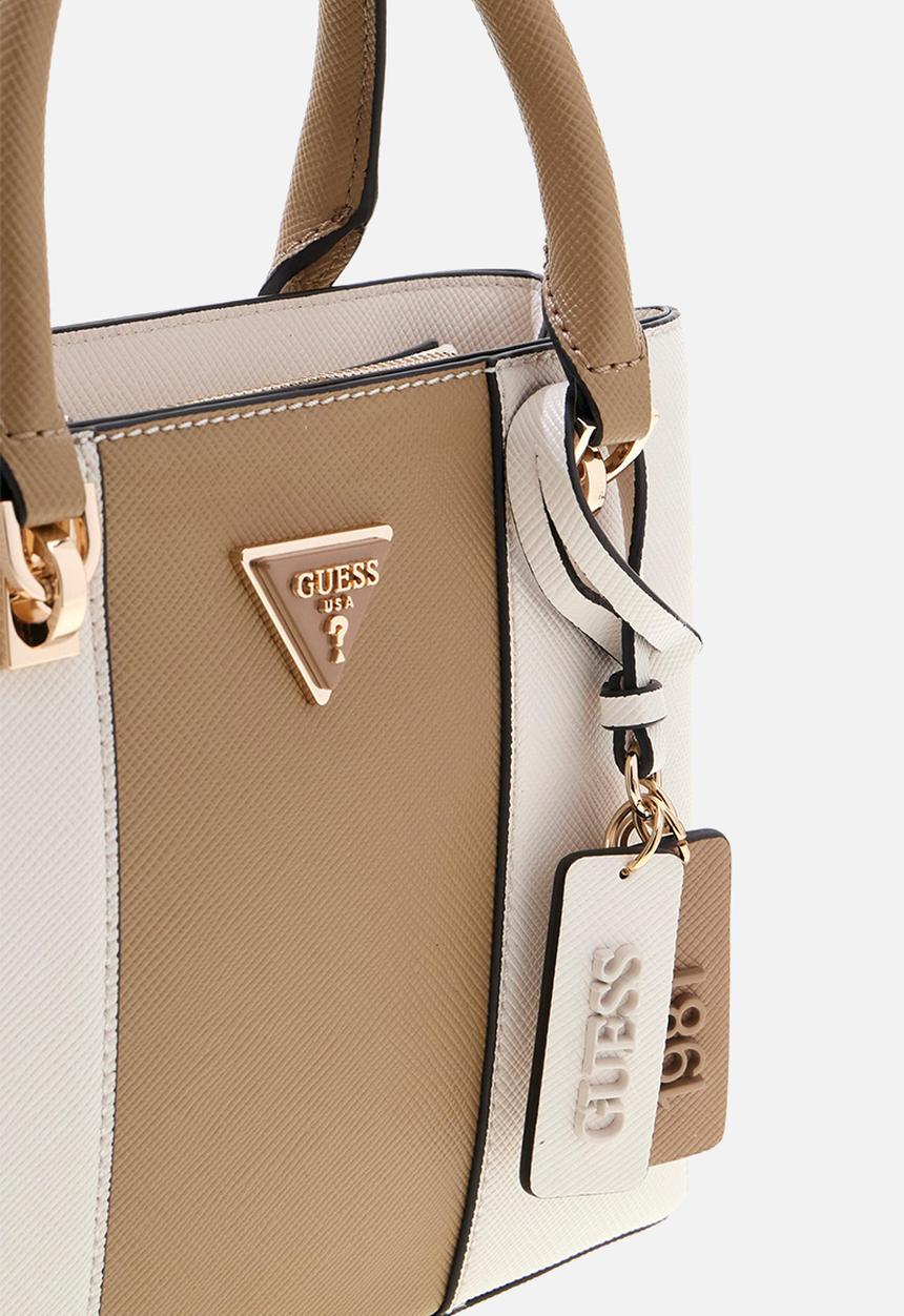GUESS - Noelle Ii Small Multi Comp Satchel Bag- Off White/Beige