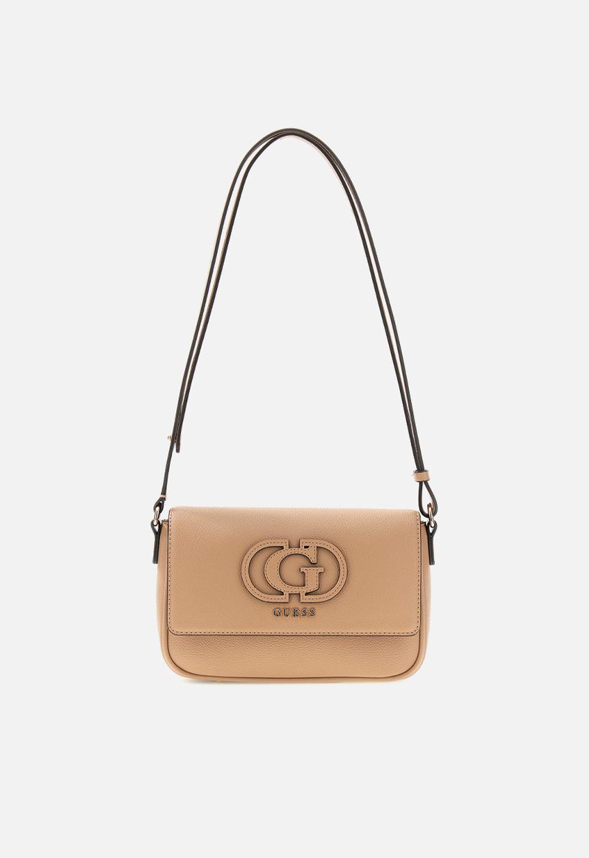 GUESS - Isola Convertible Crossbody Flap Bag- Beige
