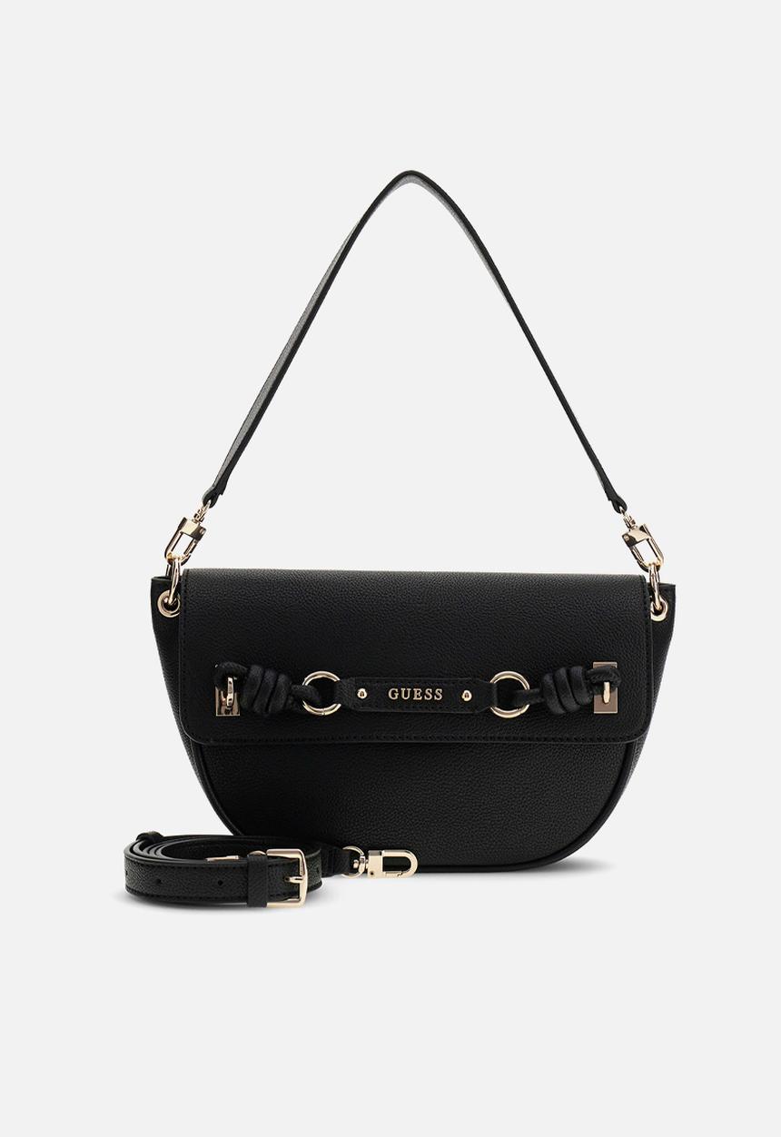 GUESS - Camelia Flap Shoulder Bag- Black