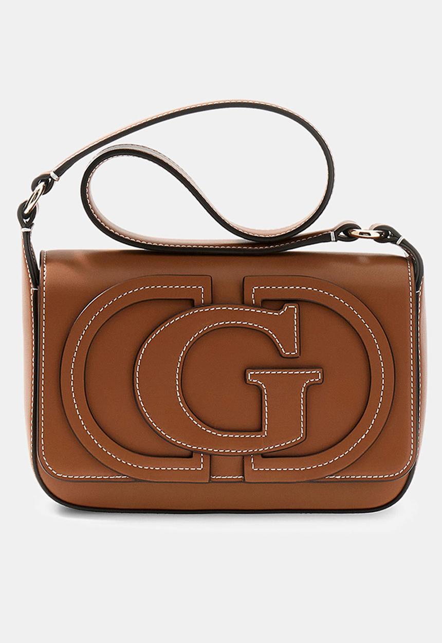 GUESS - Ruby Flap Shoulder Bag- Caramel