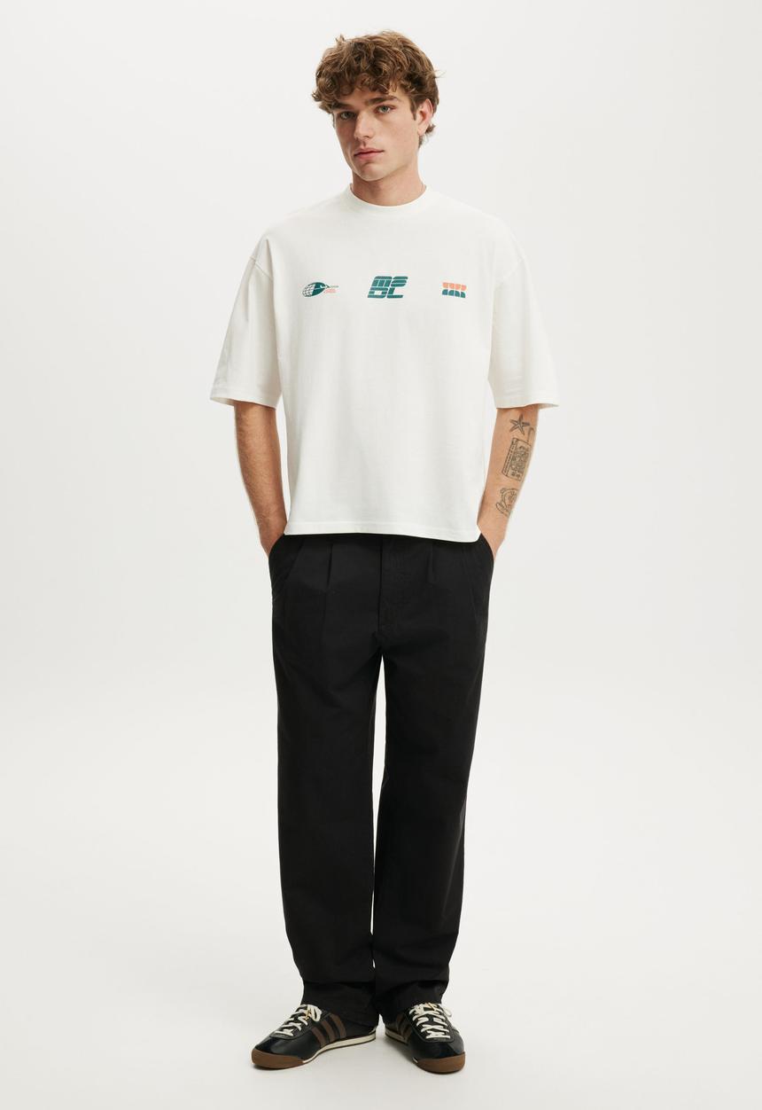 Cotton On - Cropped Fit Graphic T-shirt - Vintage White/Modl