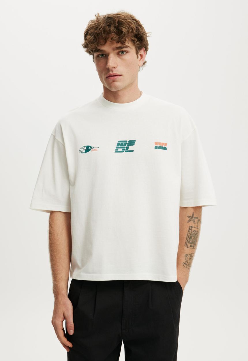 Cotton On - Cropped Fit Graphic T-shirt - Vintage White/Modl