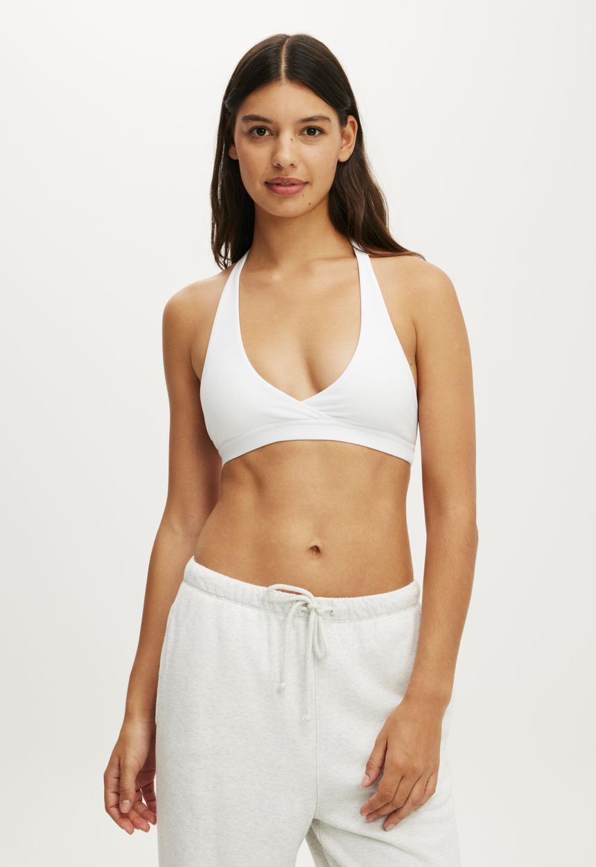 Cotton On - Ultra Soft Wrap Crop - White