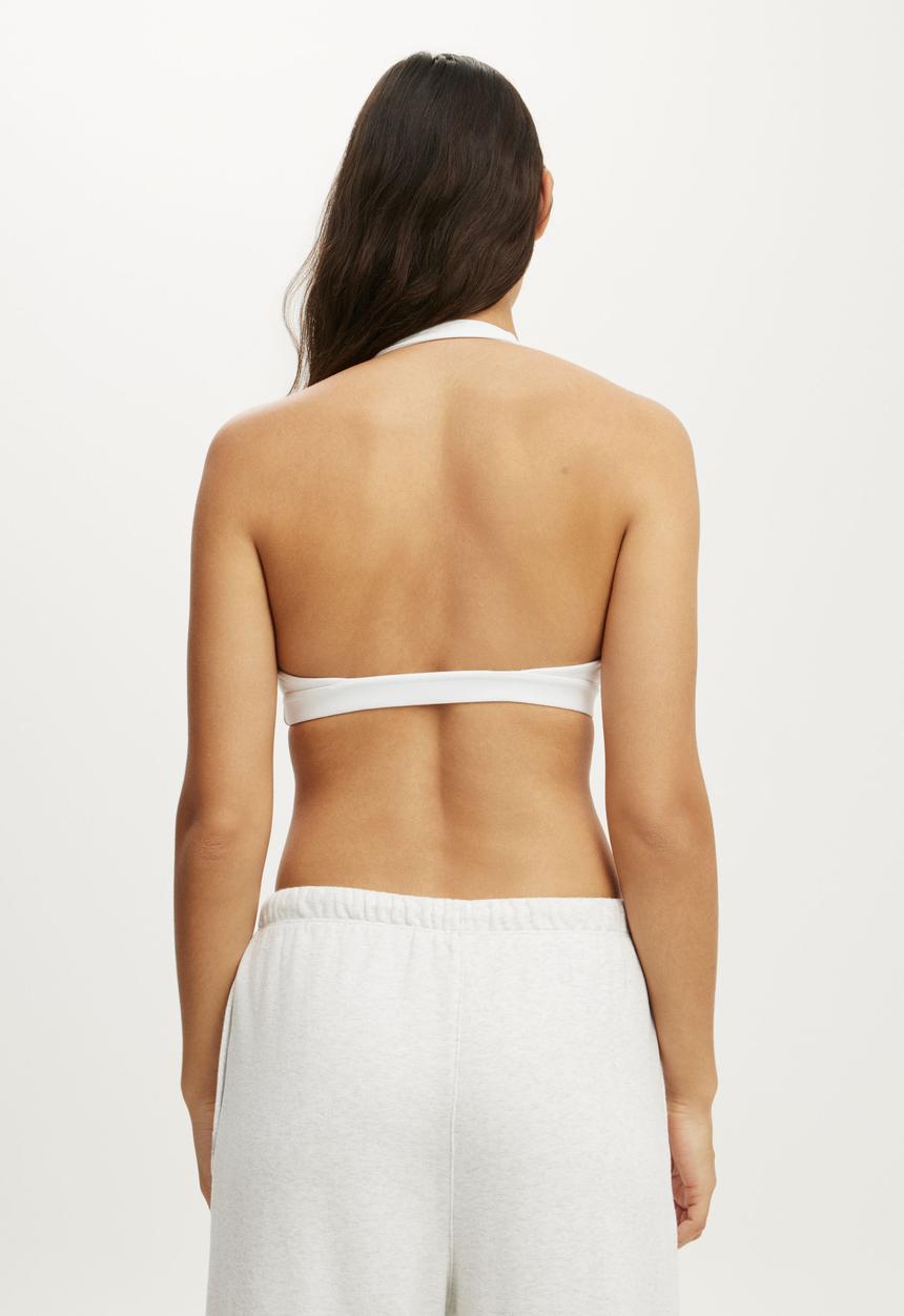 Cotton On - Ultra Soft Wrap Crop - White