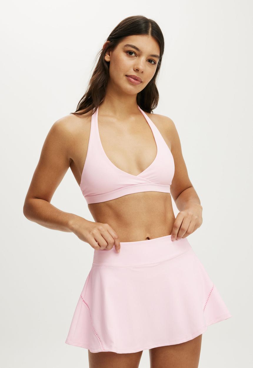 Cotton On - Ultra Soft Wrap Crop - Cherry Dream