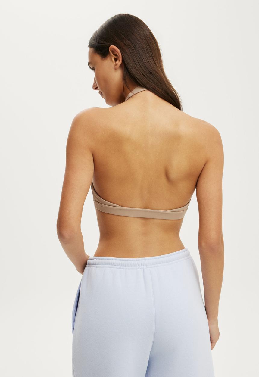 Cotton On - Ultra Soft Wrap Crop - Latte