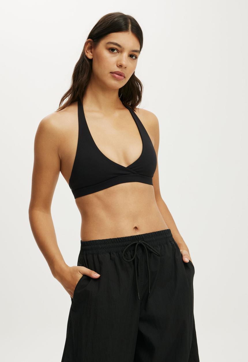 Cotton On - Ultra Soft Wrap Crop - Black