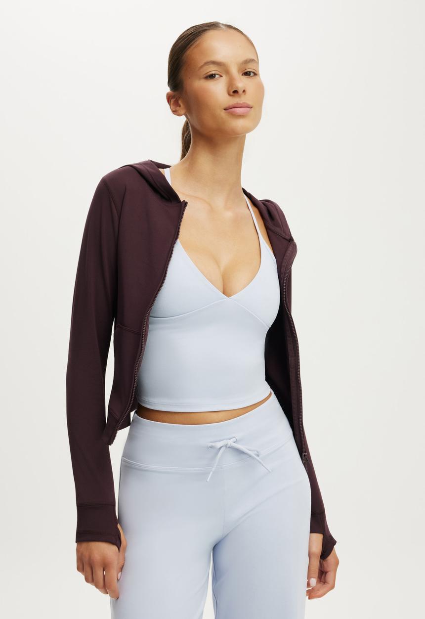 Cotton On - Ultra Soft Hooded Jacket - Italian Plum