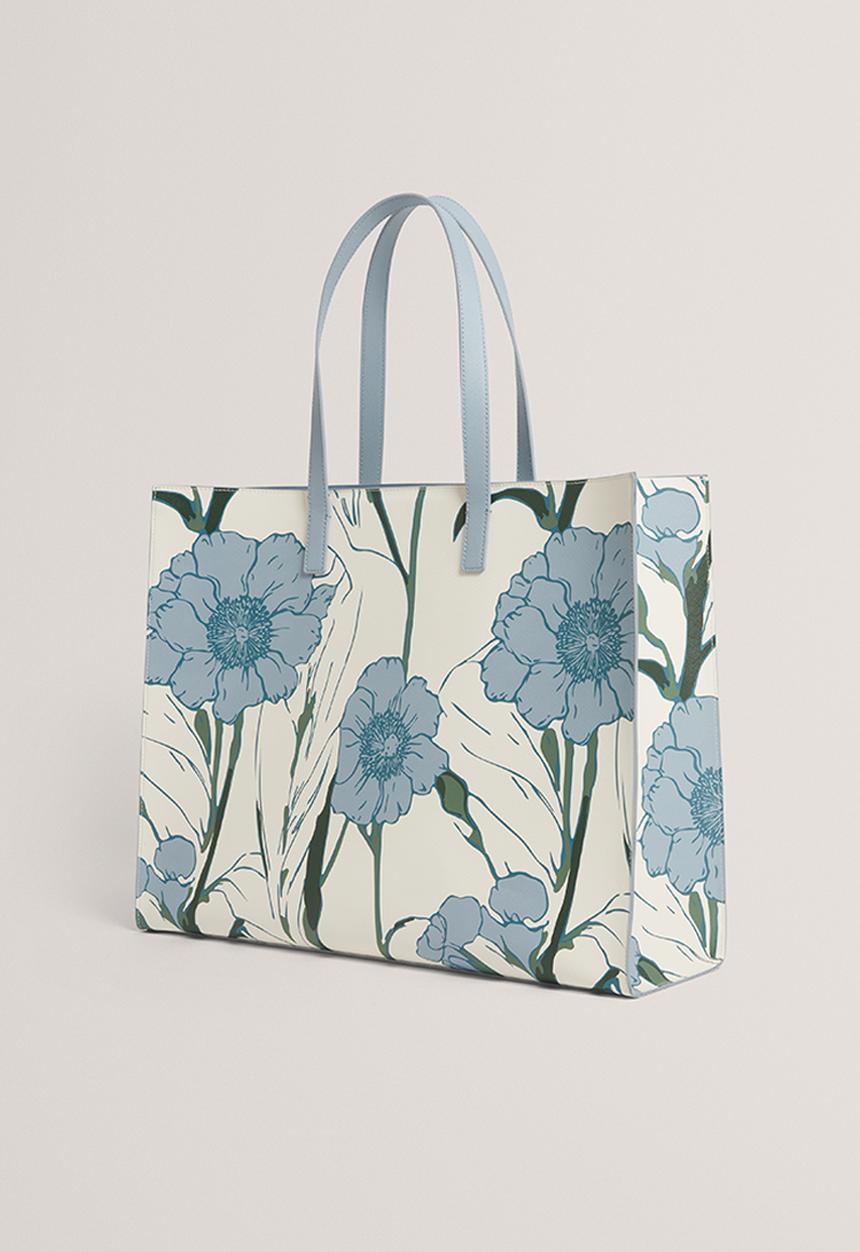 Ted Baker - Tooocon Floral Print Extra Large Icon Bag - White