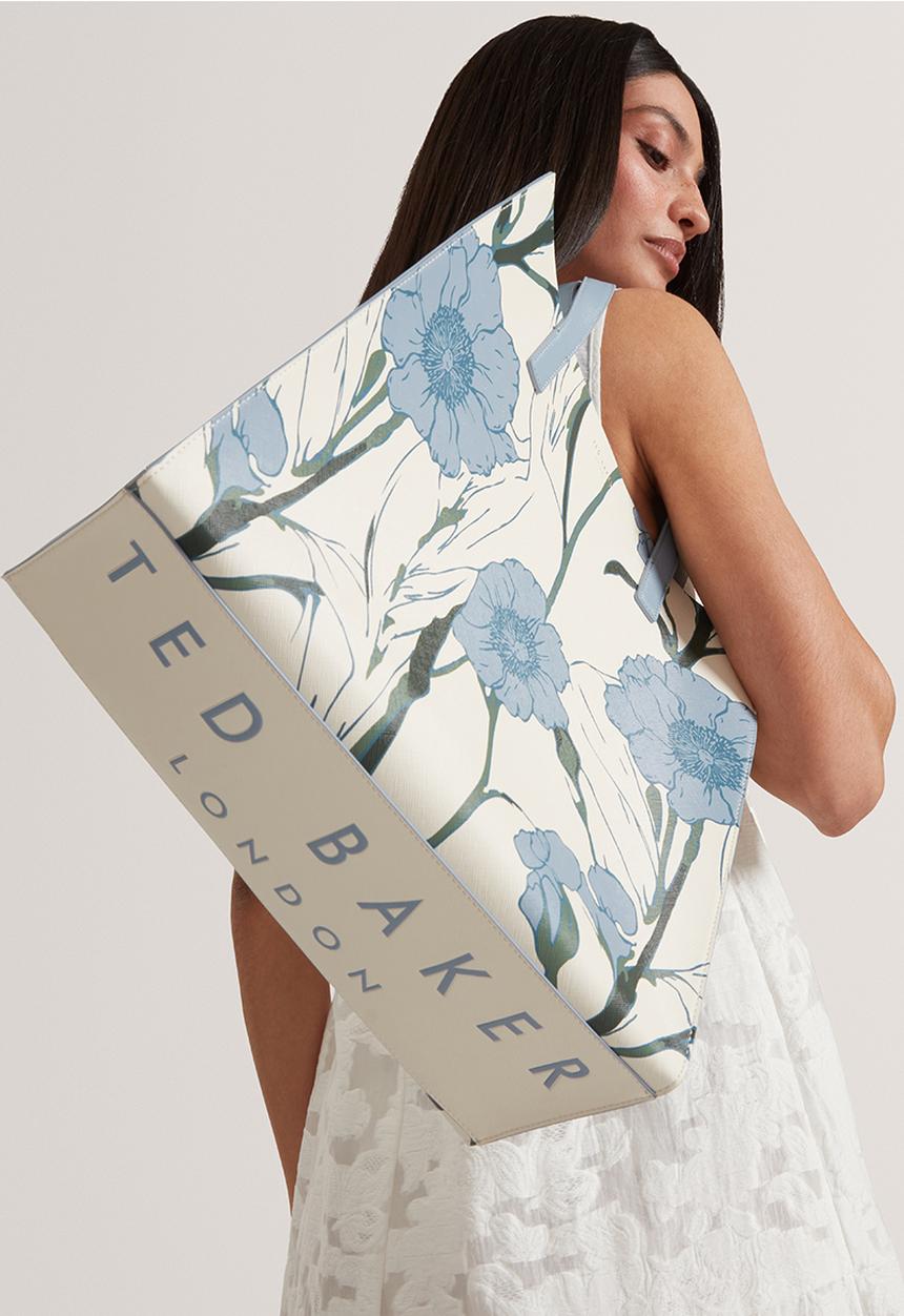 Ted Baker - Tipcon Floral Print Large Icon Bag - Lt-Blue