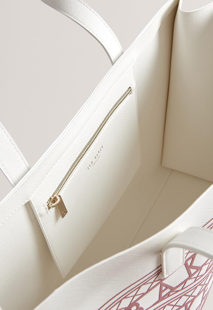Ted Baker - Reecon Graphic Detail Extra Large Icon Bag - White