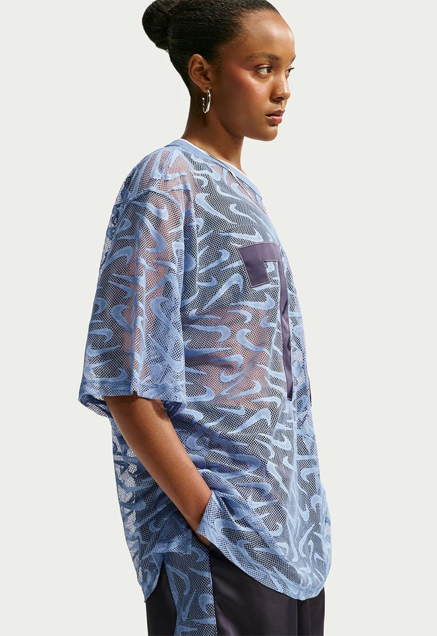 Nike - W Nk Chill Wvn Lace Jersey - Work Blue/Gridiron/White