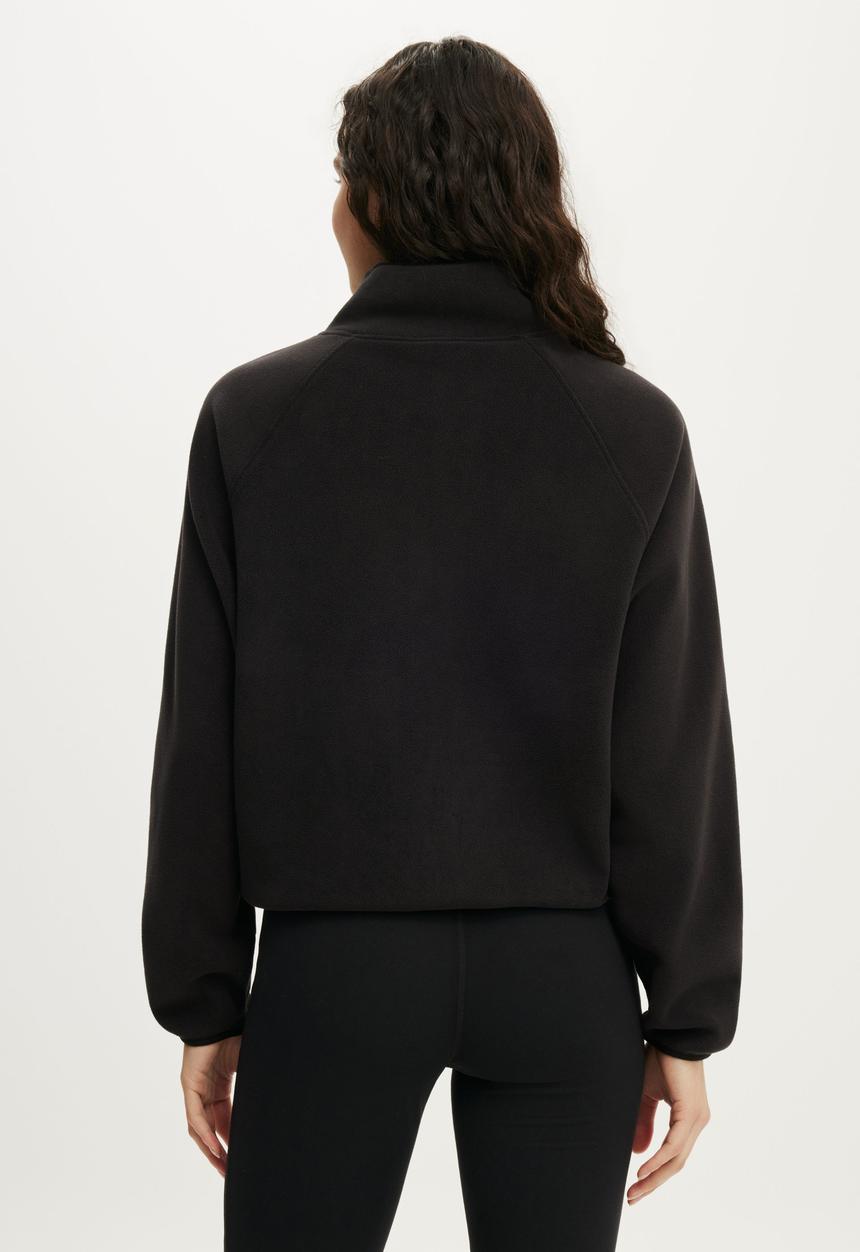 Cotton On - Polar Fleece Raglan Jacket - Black