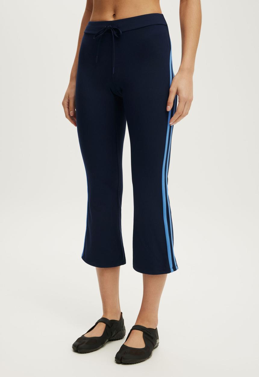 Cotton On - Ultra Soft Tie Front Cropped Kick Flare - Prep Sport Navy/Ultramarine