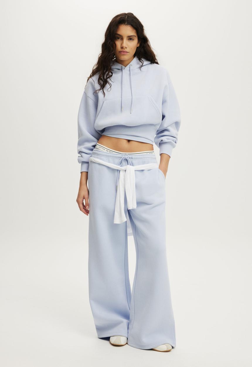 Cotton On - Plush Cropped Bubble Hoodie - Violet Blue