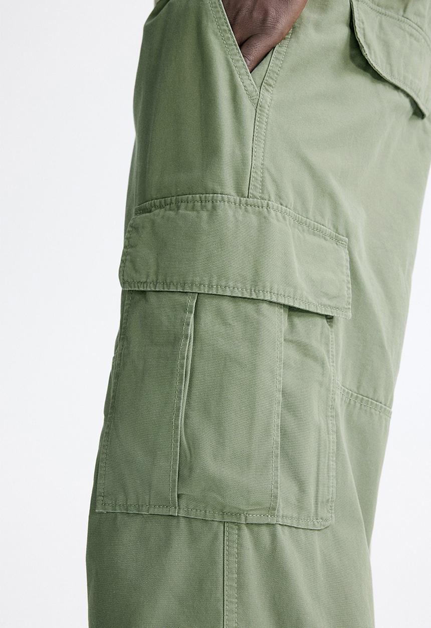 H&M - Relaxed fit cotton cargo trousers - khaki green