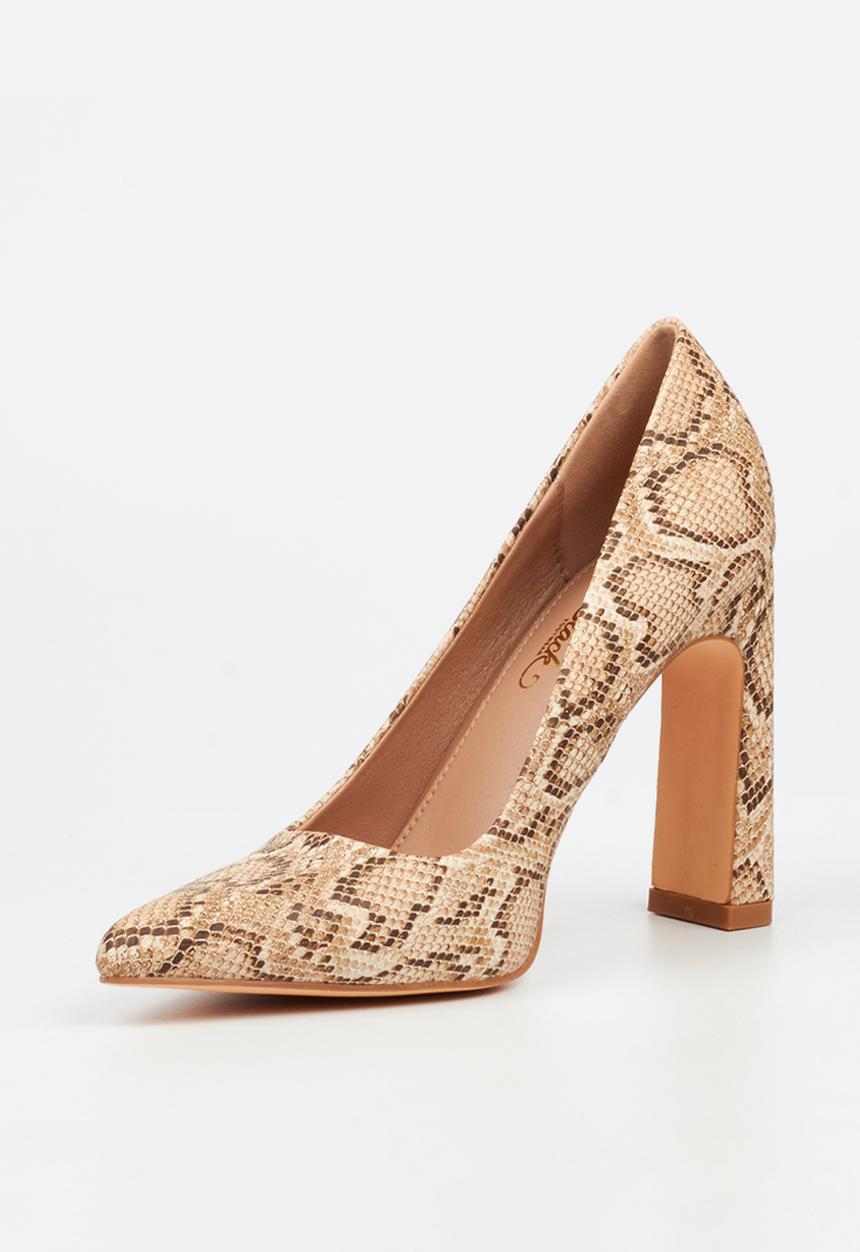 Miss Black - Nala 2 classic block heel - snake
