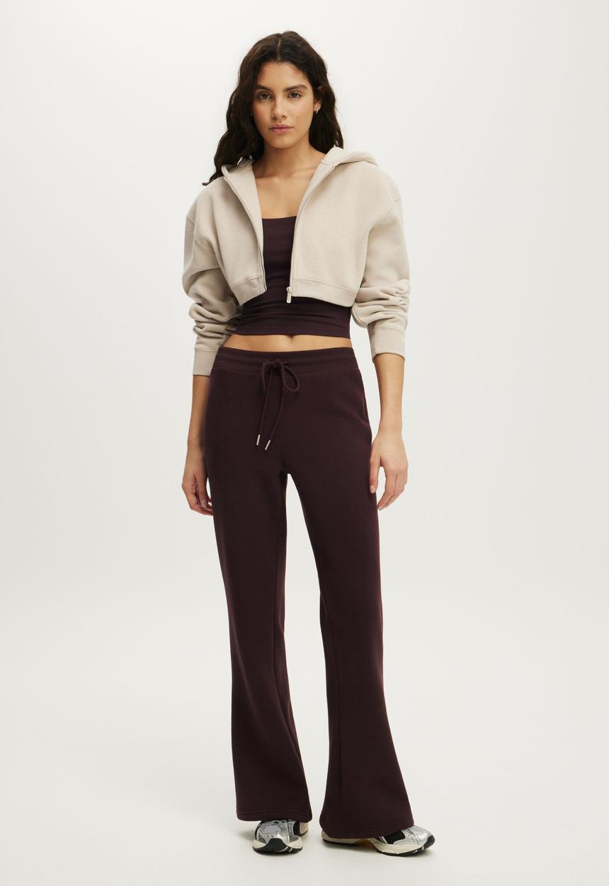 Cotton On - Plush Micro Cropped Zip Through - Sesame Marle