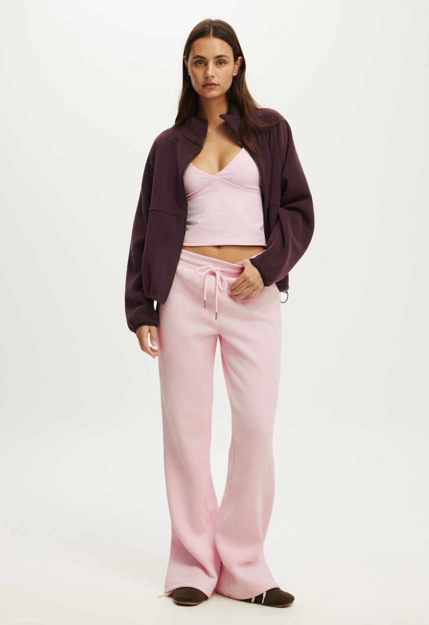 Cotton On - Plush Bootleg Sweatpant - Cherry Dream