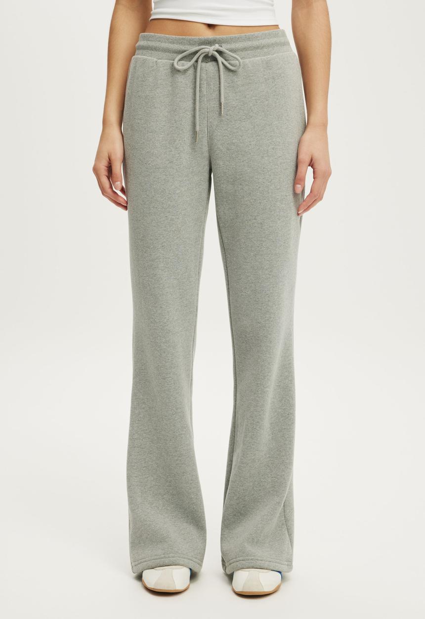 Cotton On - Plush Bootleg Sweatpant - Mid Grey Marle